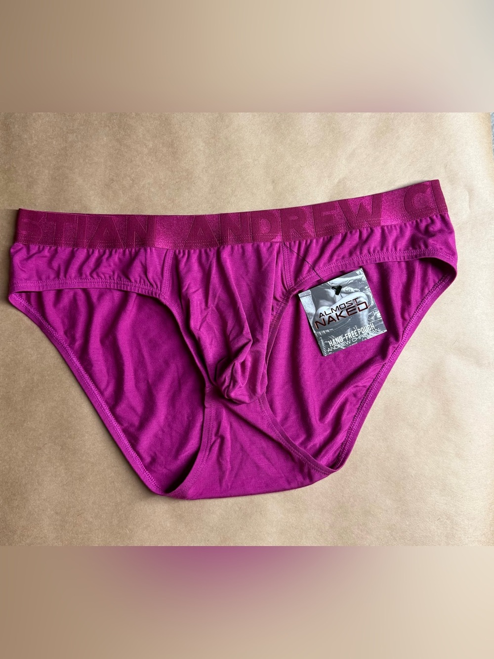 Andrew Christian Almost Naked Hang-Free Pouch Men's Brief Magenta XL